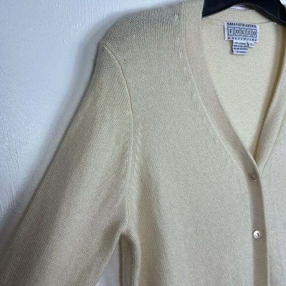 Saks Fifth Avenue Folio Collection Cashmere Cardigan Sweater Size S - Picture 3 of 8